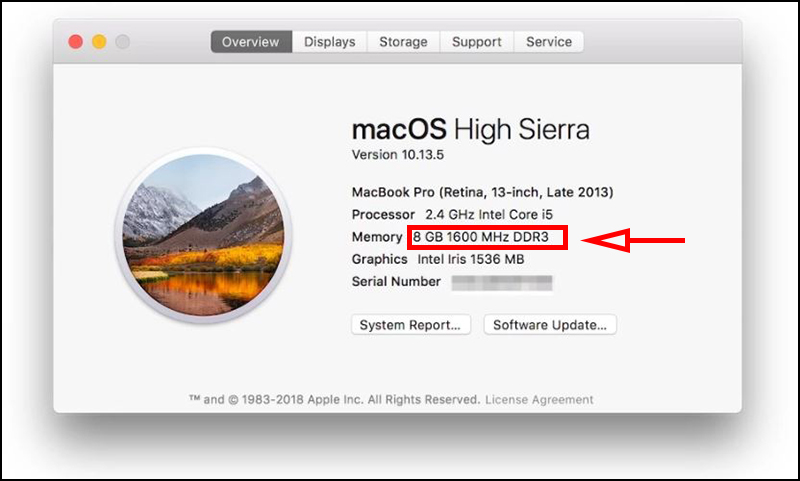 Xem RAM trên macOS
